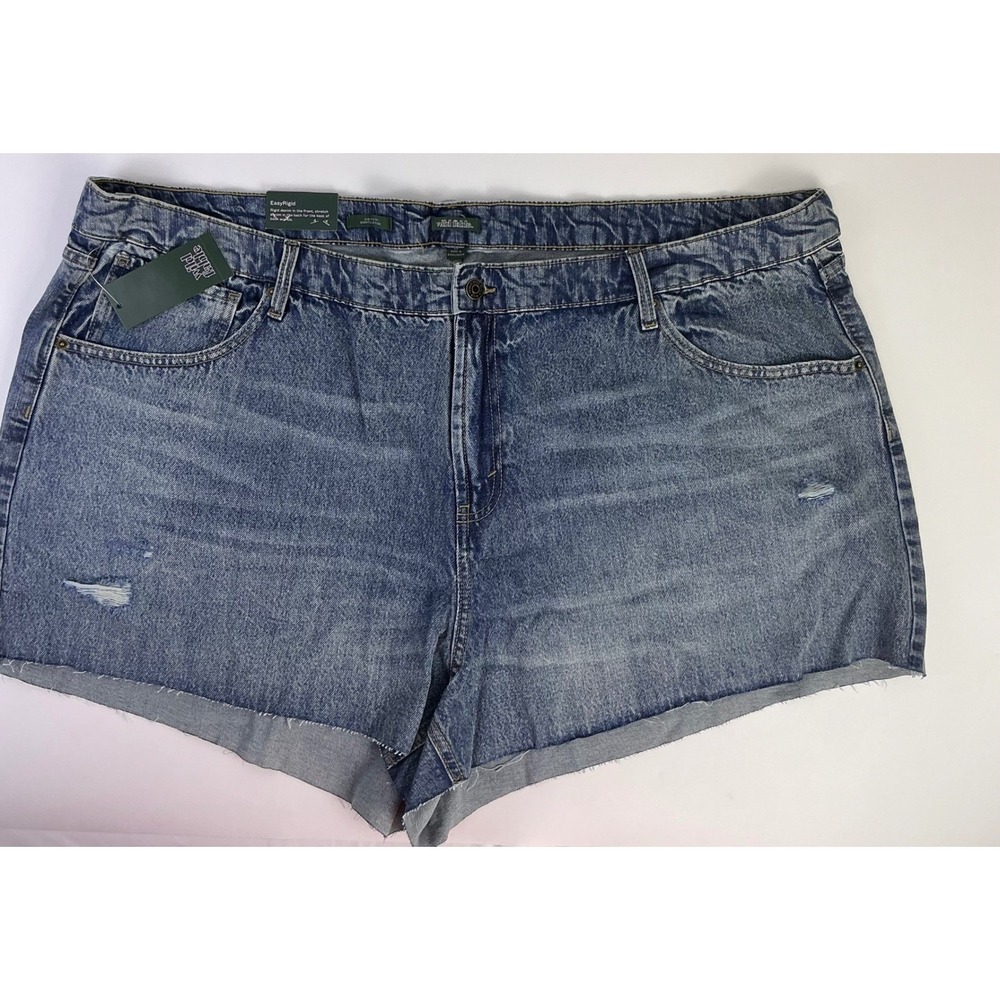 Wild Fable Blue Denim Distressed Cutoff Shorts Mid Rise Rigid‎ Stretch SZ 24